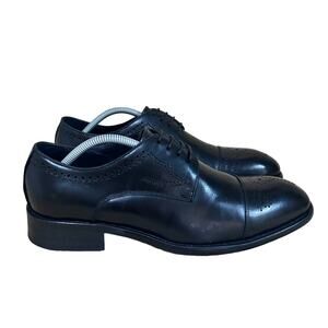 Carrucci - Bailey Cap Toe Leather Oxford - Dress Shoes - Black - Men's - 10